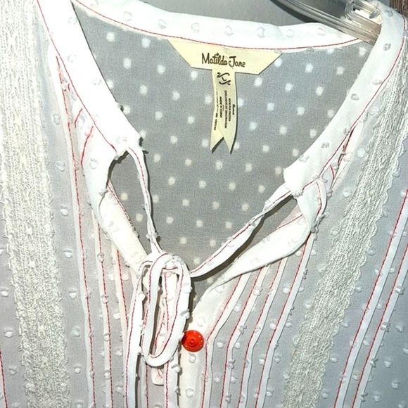 Matilda Jane Clothing | White & Pink Light the Way Top Peasant Tunic Women Large - Picture 4 of 8